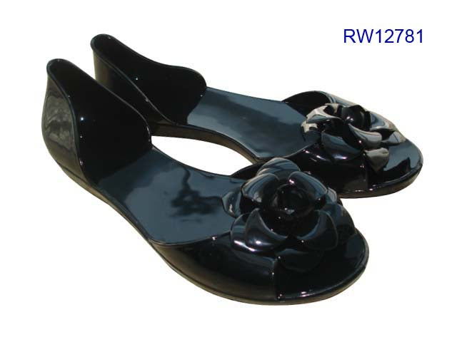 Women's Red Camellia Jelly Ballet Flats Bulk