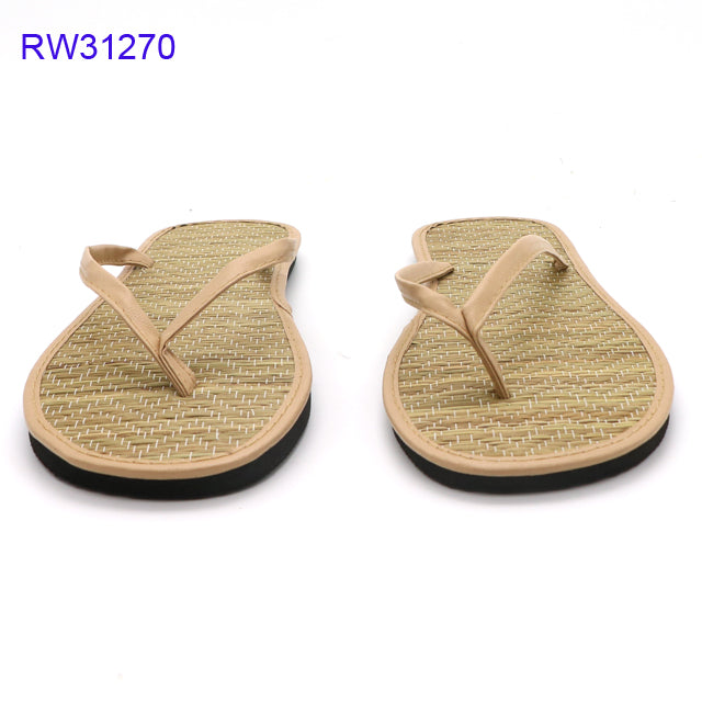 Striped Strap Straw Flip Flops OEM & Custom Available