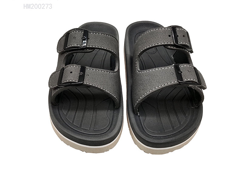 Men's Double Buckle Adjustable Slide Sandals