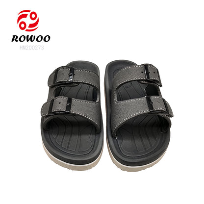 Men's Double Buckle Adjustable Slide Sandals