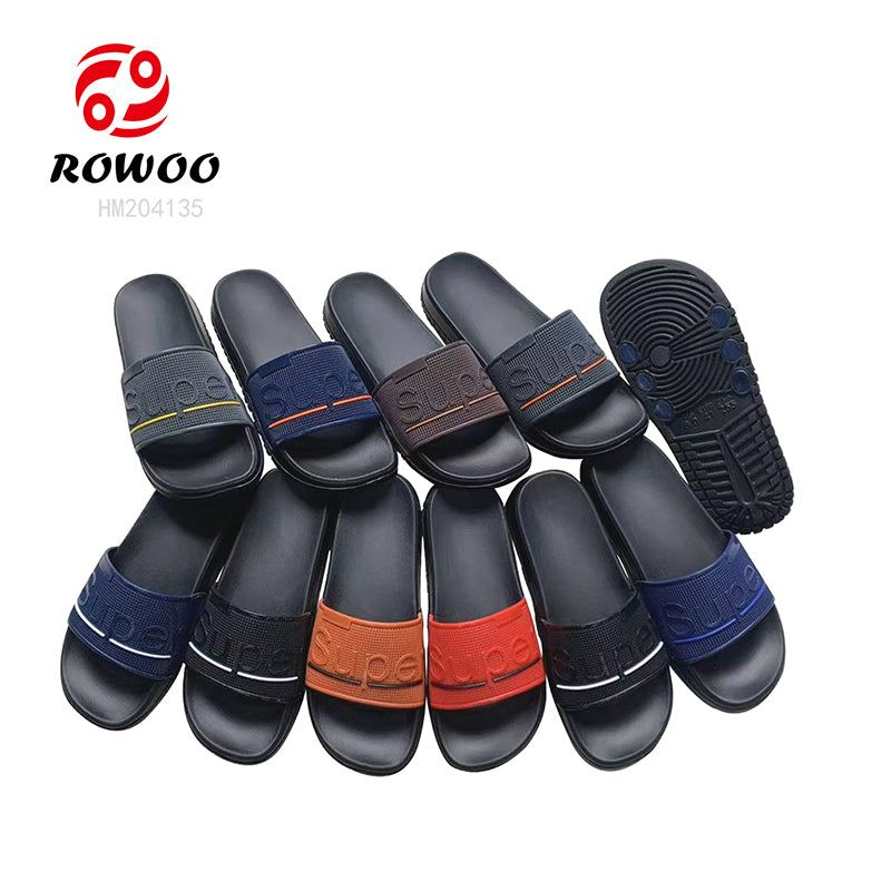 Multi-color Embossed Letter Slide Sandals Wholesale