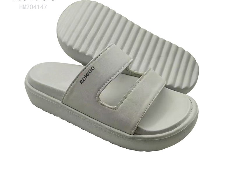 HUMMOO Double Strap Platform Slide Sandals for Women