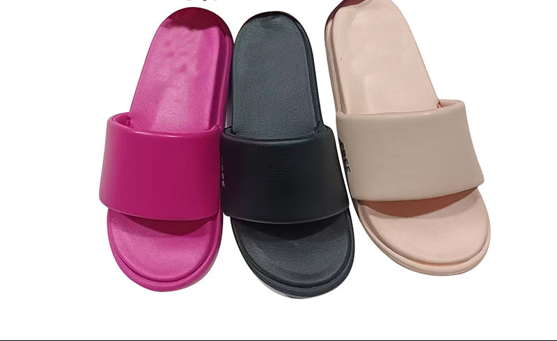 Solid Color Thick Sole Slide Sandals for Women