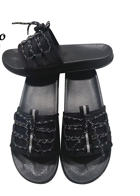 HUMMOO Women's Adjustable Drawstring Slide Sandals