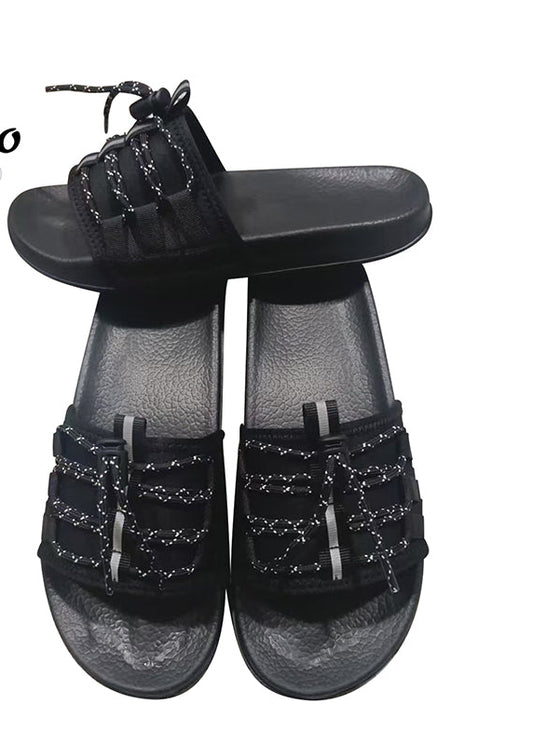 HUMMOO Women's Adjustable Drawstring Slide Sandals