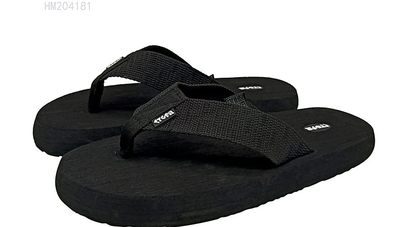 Men's All Black Casual Flip Flops