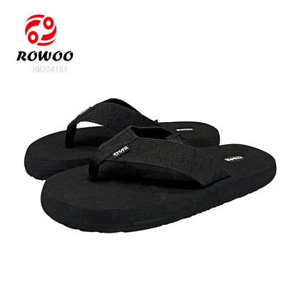 Men's All Black Casual Flip Flops