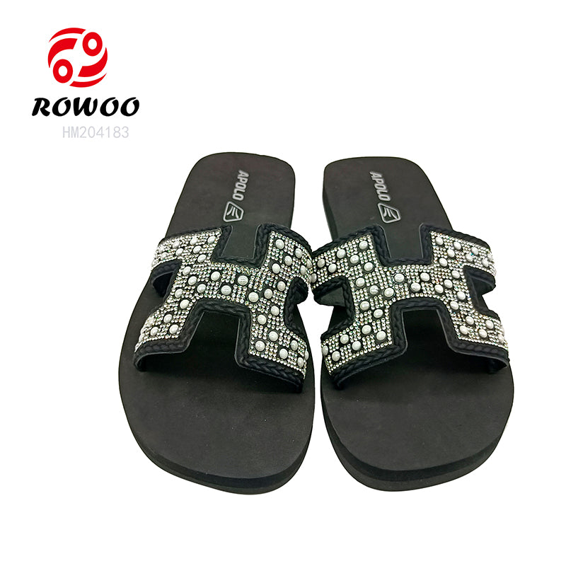 Pearl Rhinestone Women's Slide Sandals