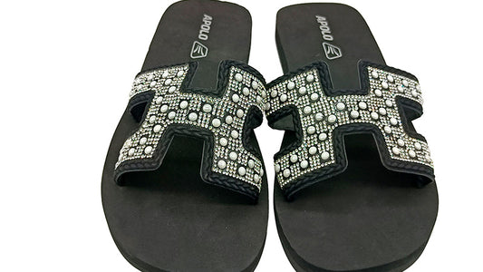 Pearl Rhinestone Women's Slide Sandals