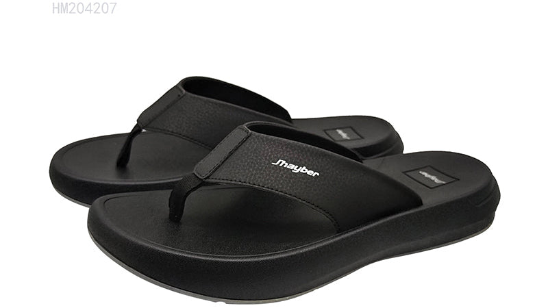 Black Platform Men's Flip Flops