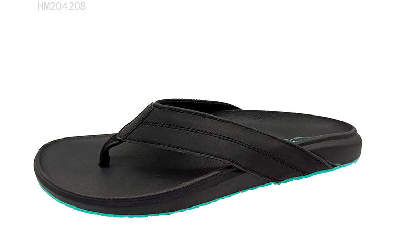 Black Turquoise Sole Men's Flip Flops