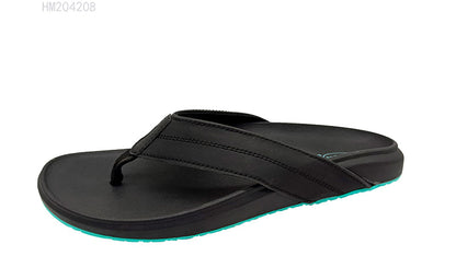 Black Turquoise Sole Men's Flip Flops