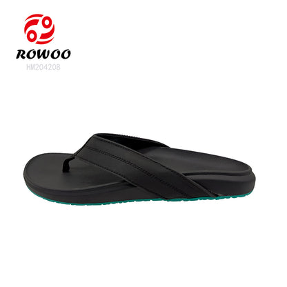 Black Turquoise Sole Men's Flip Flops