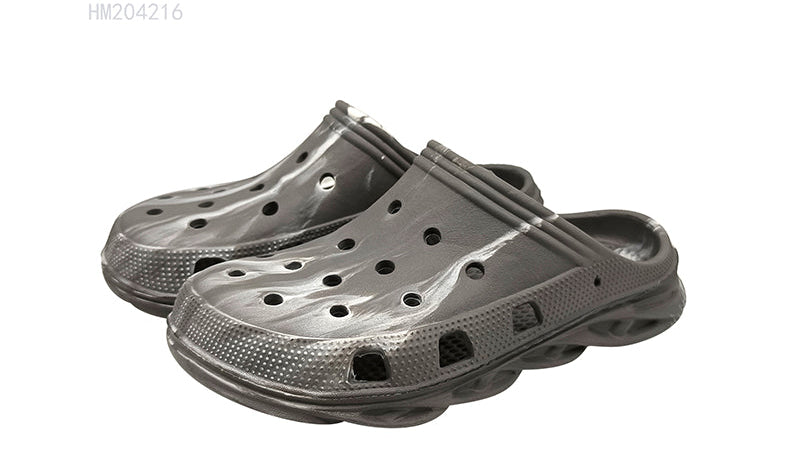 Grey Slip-On Platform Clogs