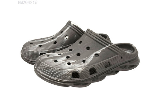 Grey Slip-On Platform Clogs