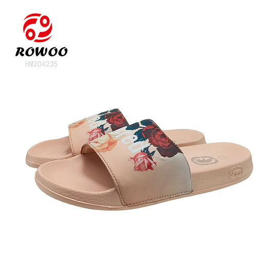 Rose Print Pink Women's Slides