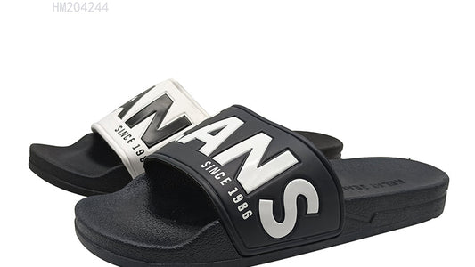 HUMMOO Men's Letter Print Slide Sandals