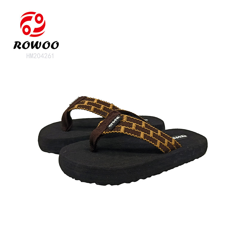HUMMOO Men's Woven Strap Flip Flops