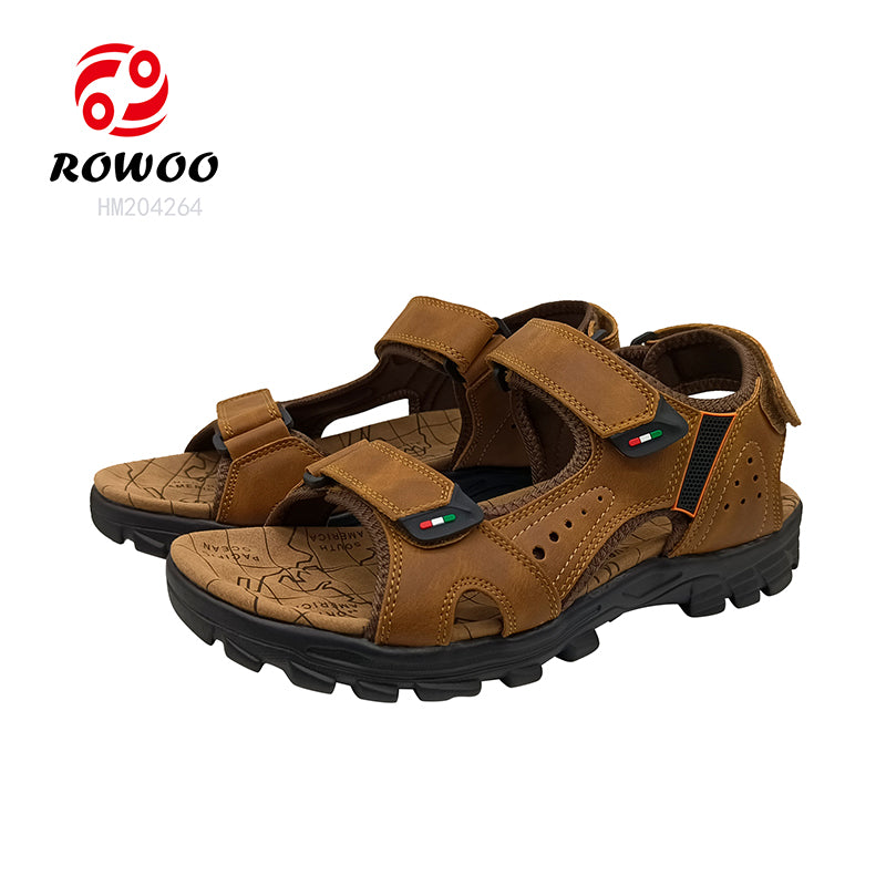 HUMMOO Men's Outdoor Leather Strap Sandals