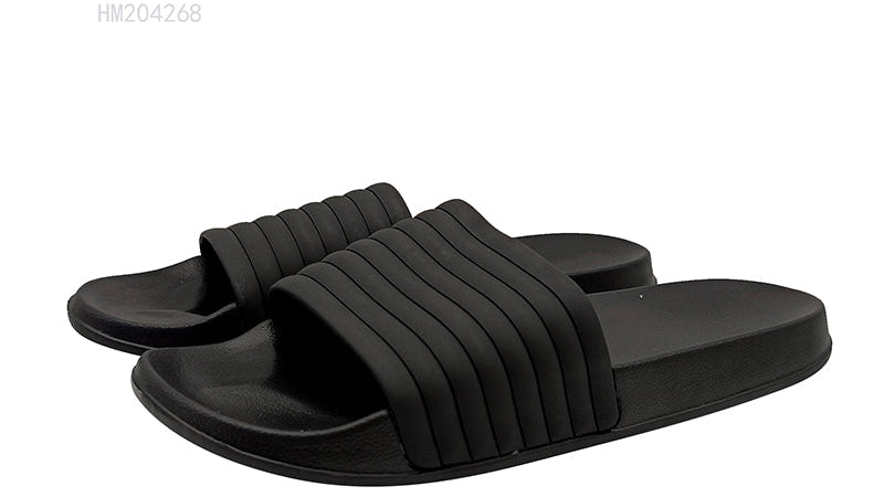 Men's Summer Black Slide Sandals Quick-dry Slippers