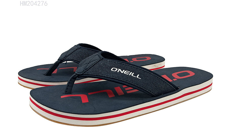 Men's Navy Red Logo Flip Flops Beach Slippers