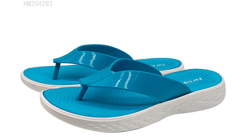 Women's Blue Platform Flip Flops Summer Beach Slippers