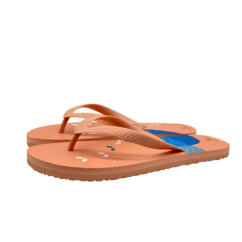 Orange Printed Flip Flops