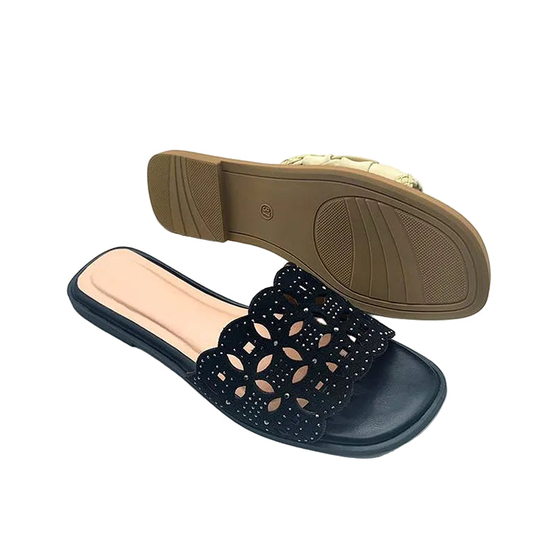 Rhinestone Women Slide Sandals