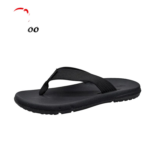 Black Woven Flip Flops