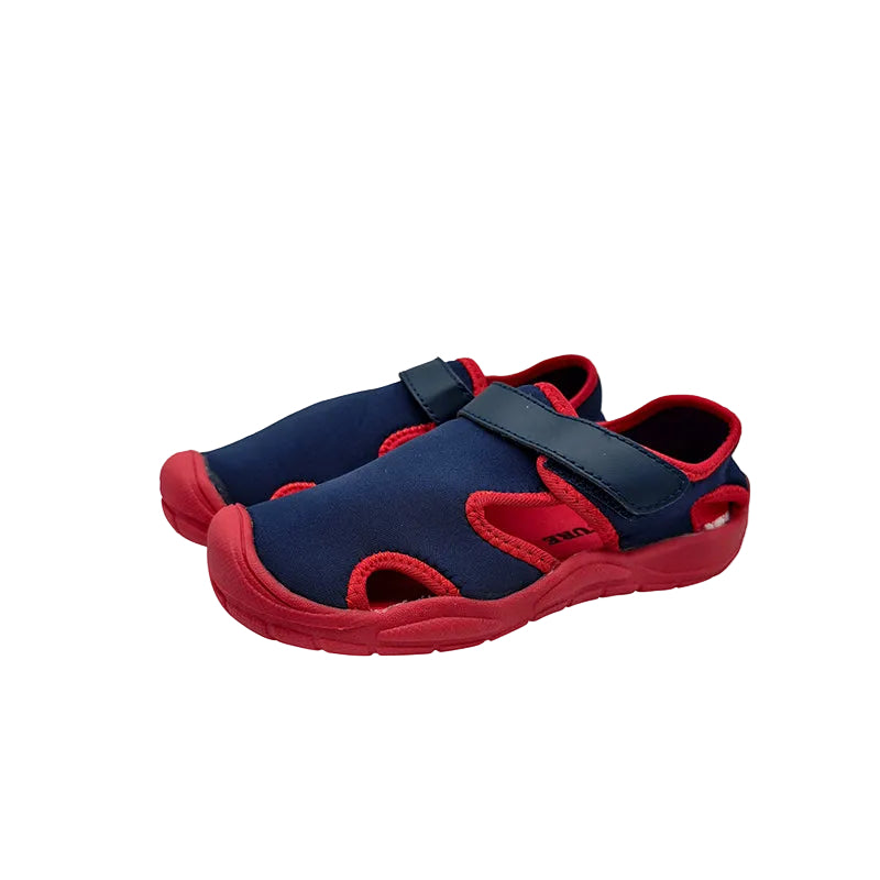 Navy Red Kids Closed Toe Sandals