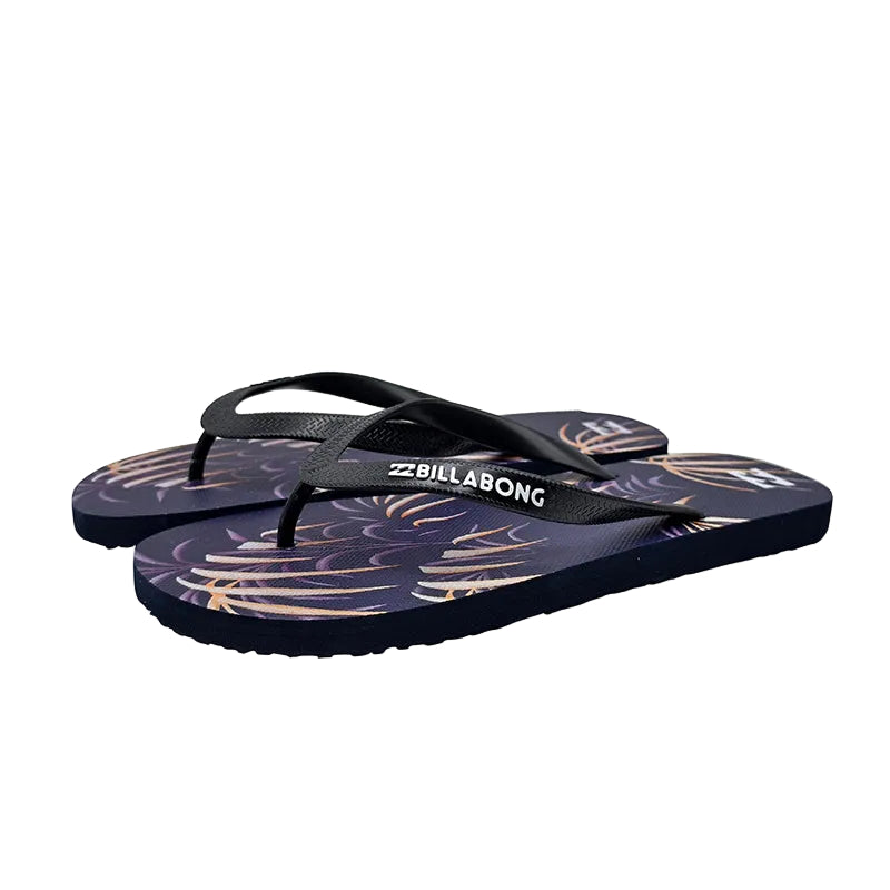 Leaf Print Beach Flip Flops