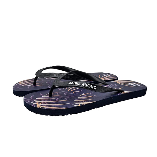 Leaf Print Beach Flip Flops