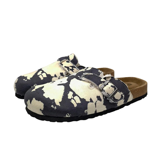 Abstract Print Cork Clog Slides