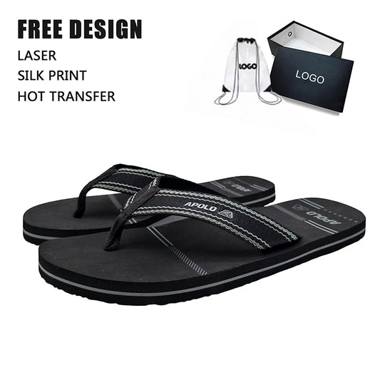 Black Strap Flip Flops