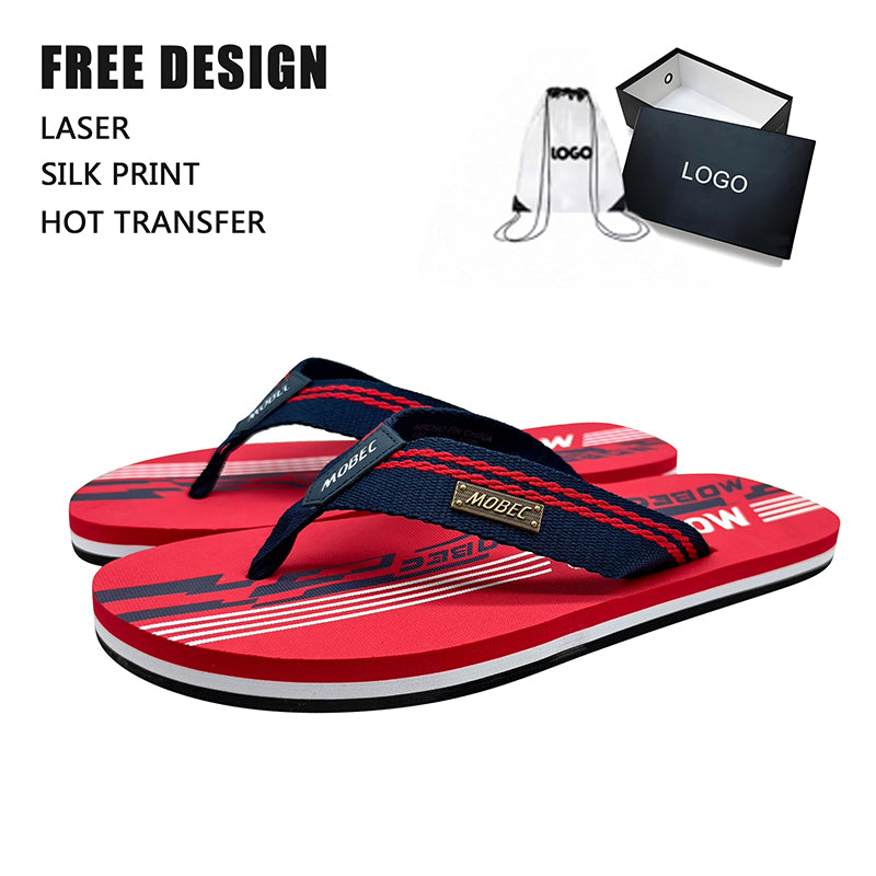 Stripe Webbing Sport Men Flip Flops