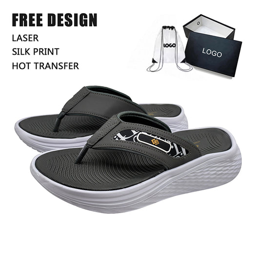 Cutout Logo Wedge Flip Flop