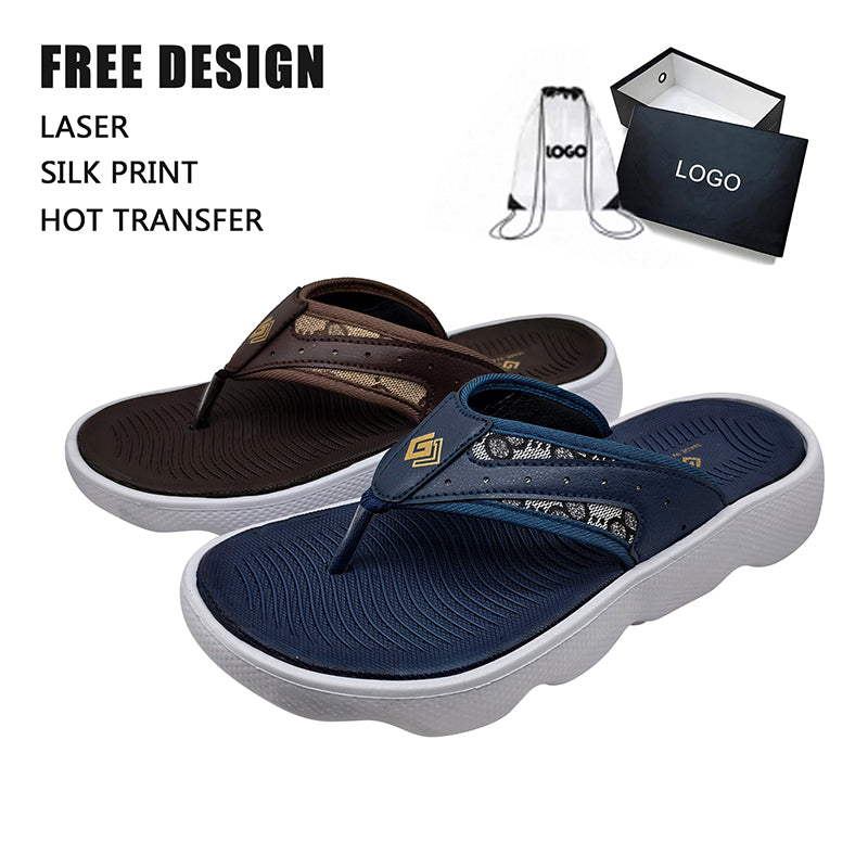 Pattern Patch Wave Sole Flip Flop
