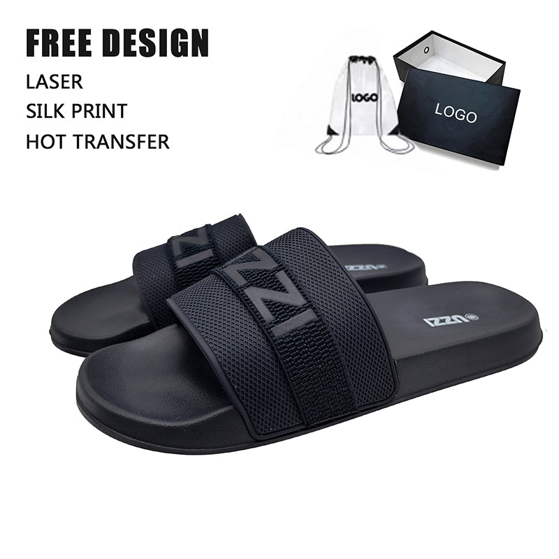 All Black Text Logo EVA Slipper