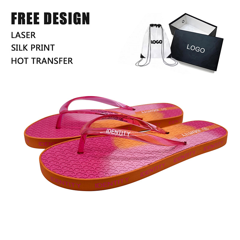 Transparent Strap Text Print Beach Thong