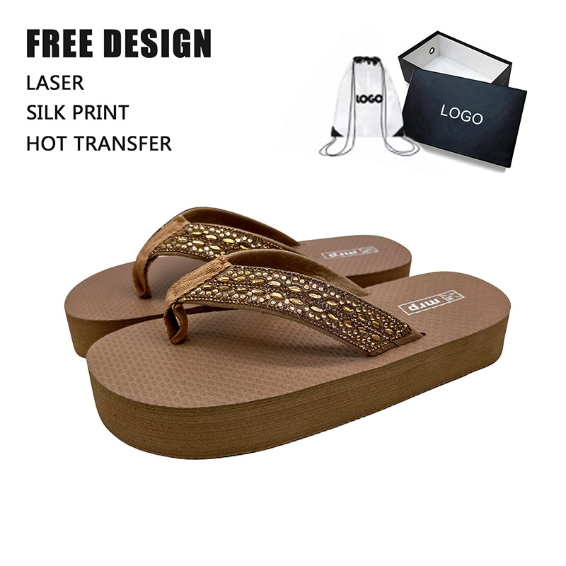 Suede Strap Wedge Thong Sandal