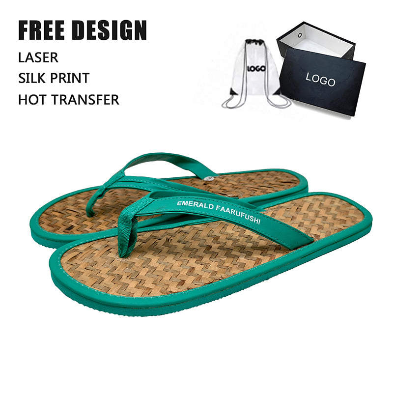 Woven Straw Flip Flops