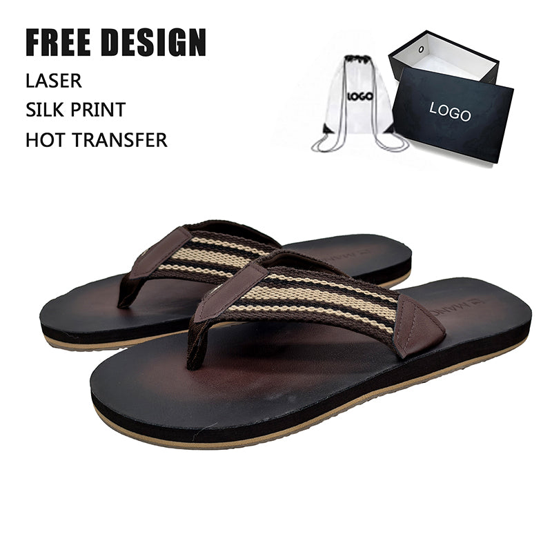 Stripe Webbing Flip Flops