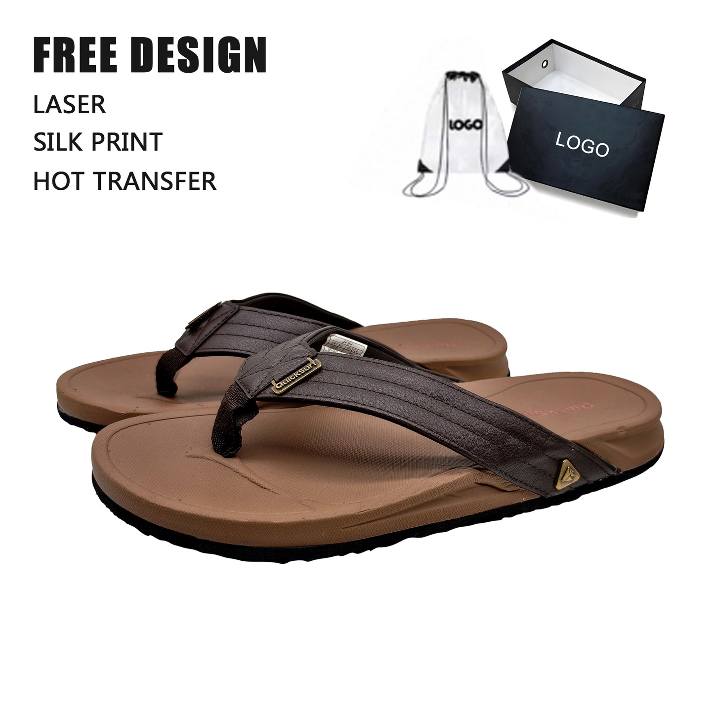 Mens Brown Slides
