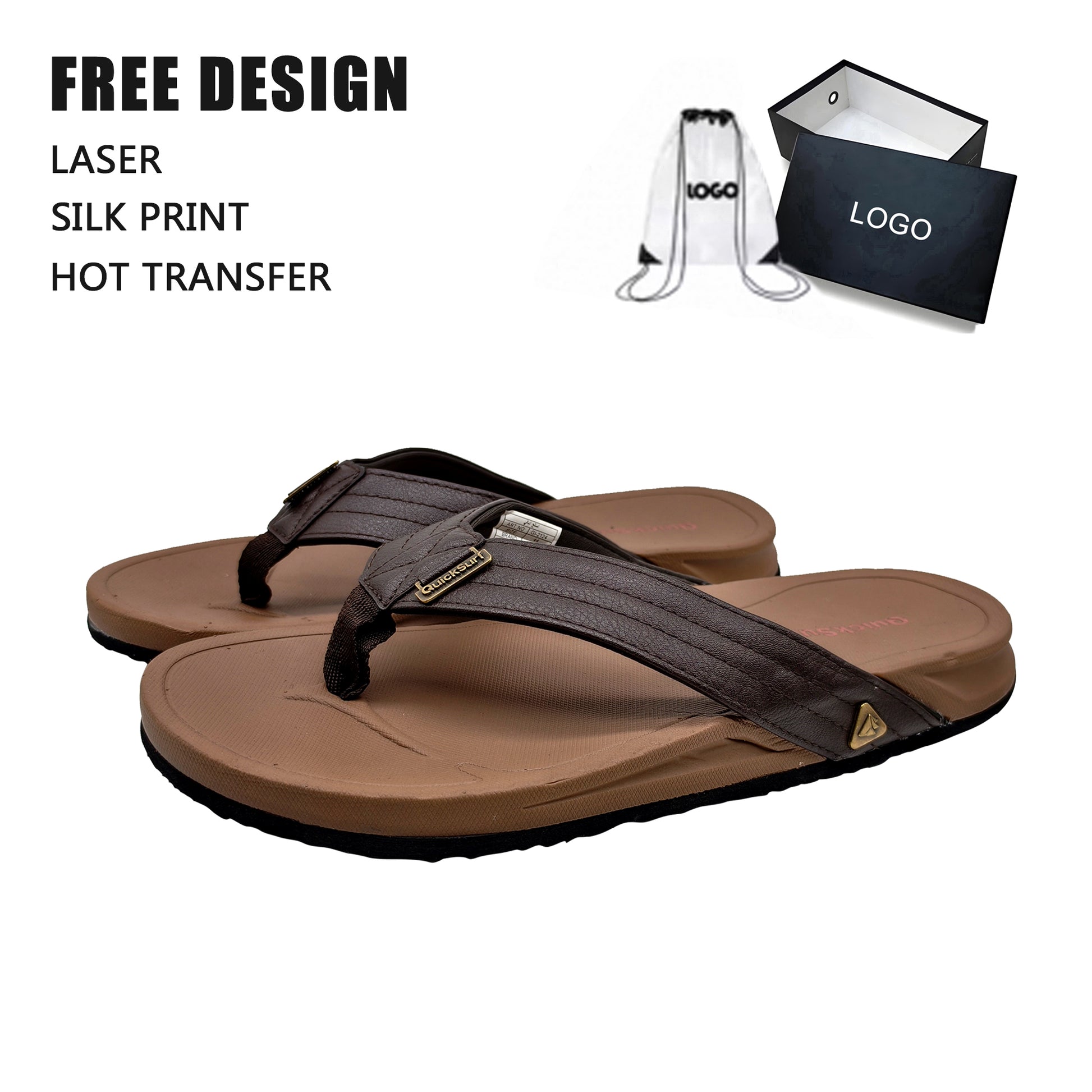 Mens Brown Slides