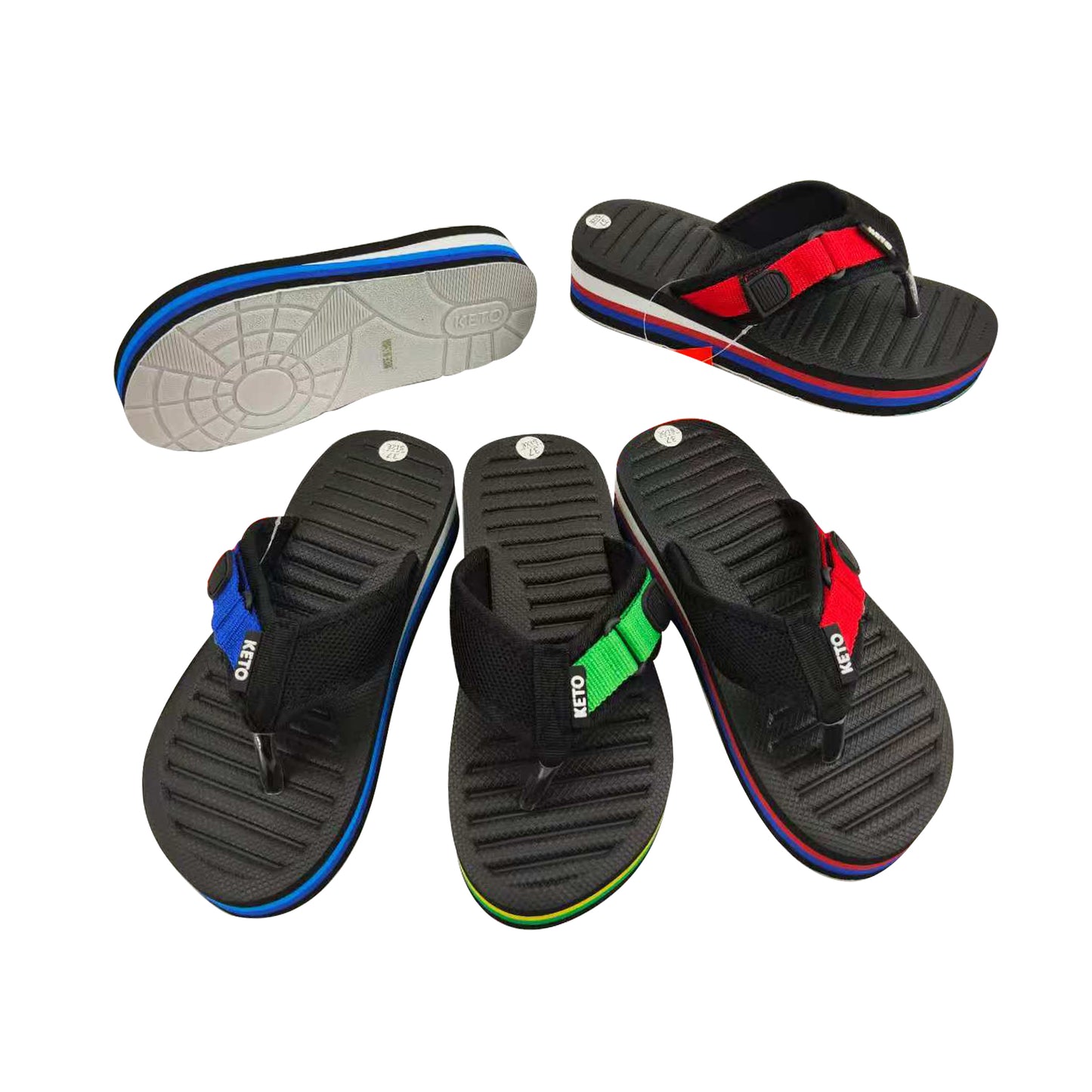 Grooved Massage Insole EVA Beach Thongs