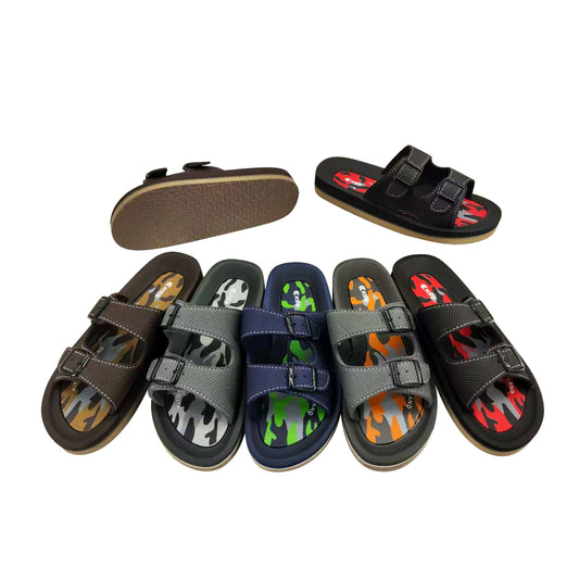 Double Buckle Camo Insole Men EVA Slides
