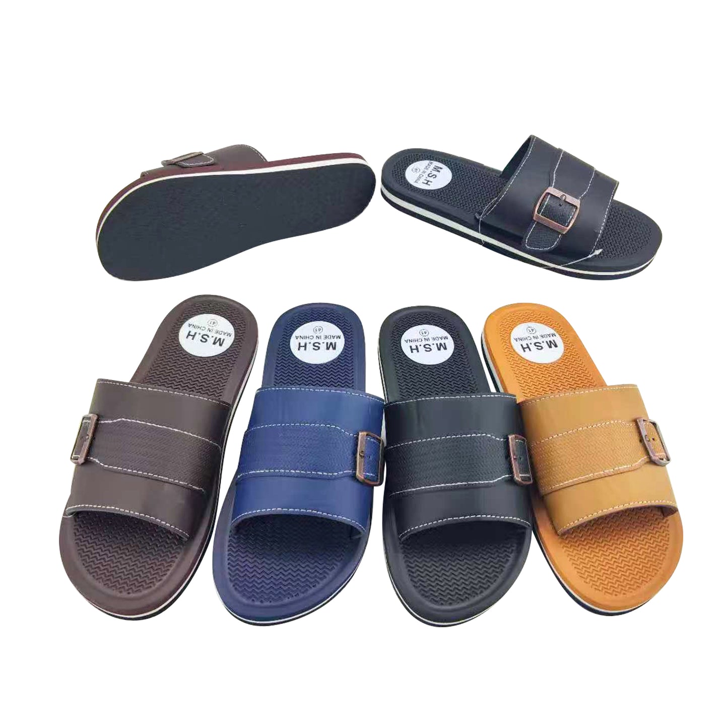 Men Buckle Slide Slippers