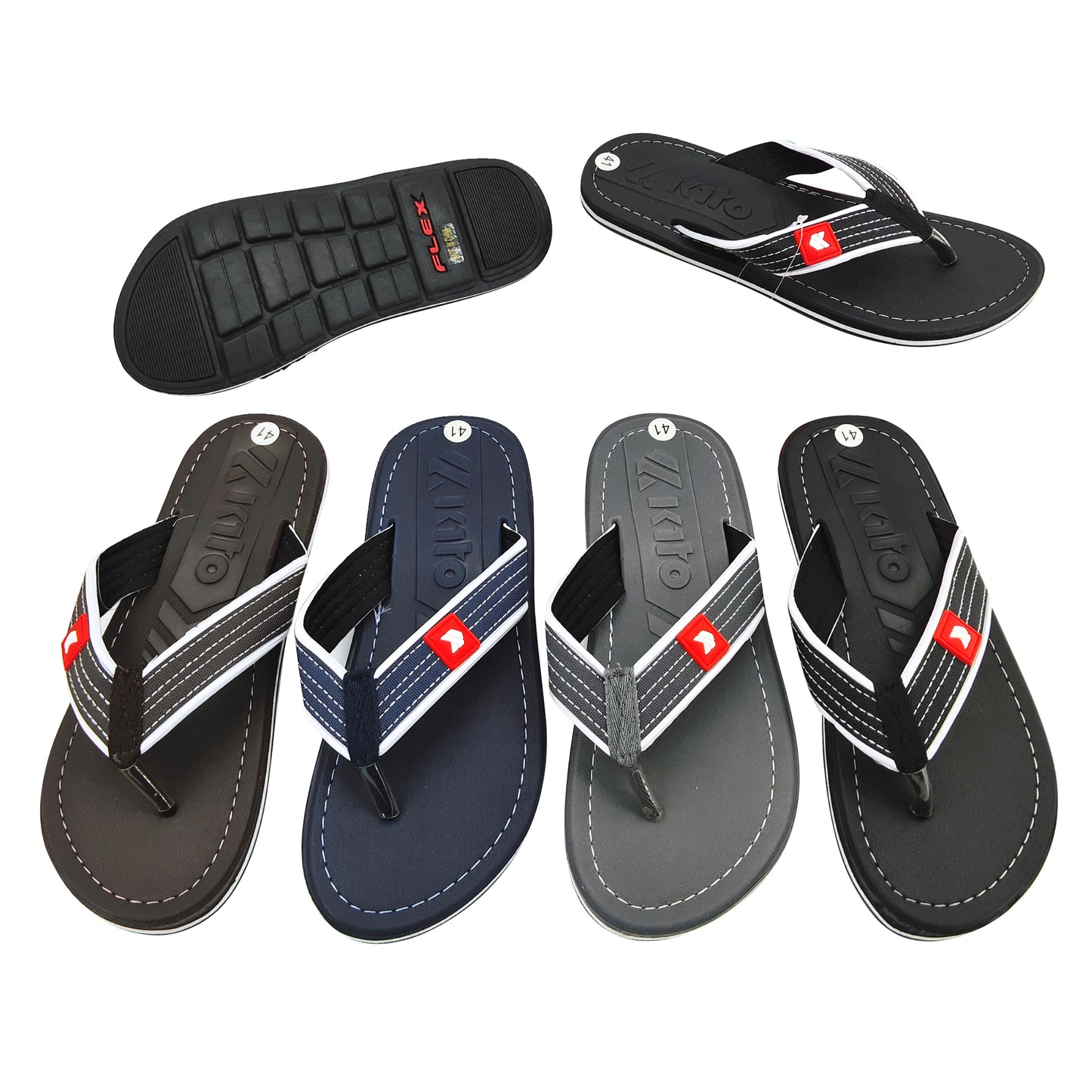 Label Strap Men Flip Flops
