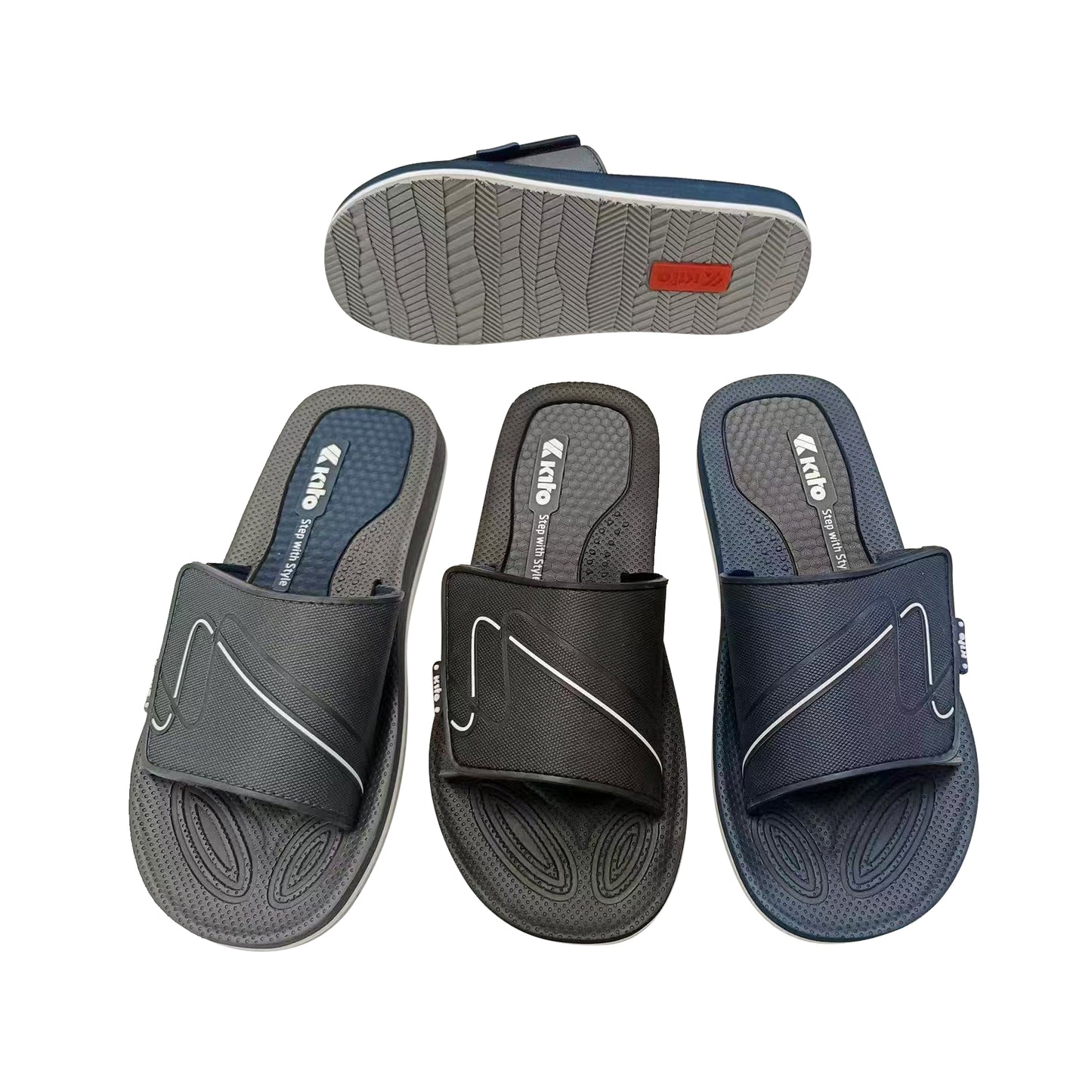 Line Graphic Men Slide Sandals