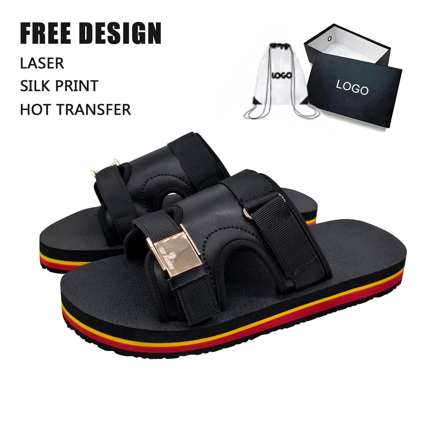 Dual Buckle Custom Layered Slides